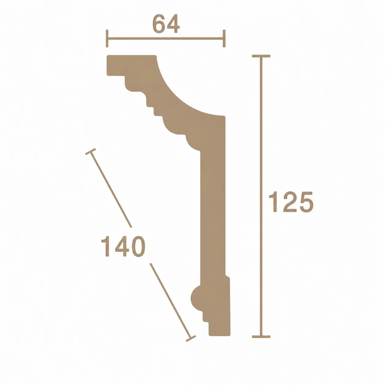 Format de Corniche à Cannelures Néoclassique