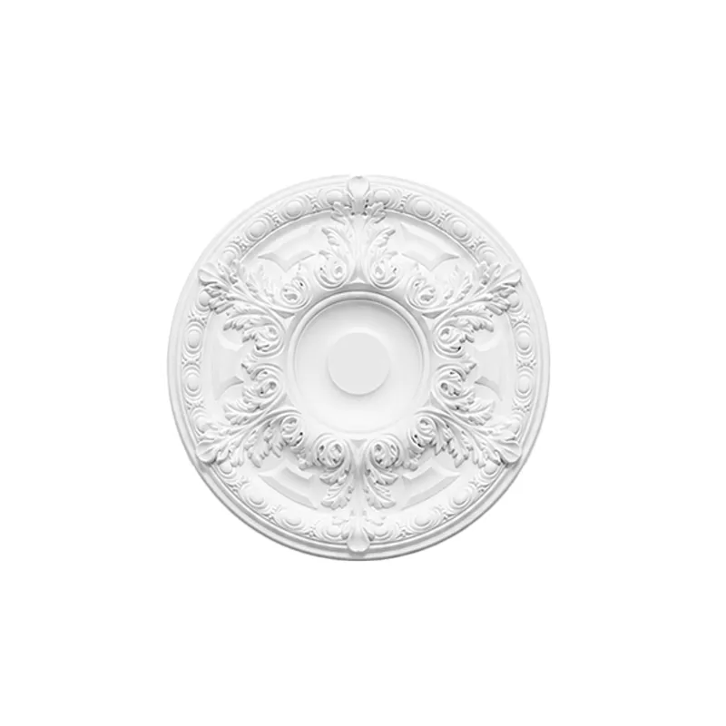Rosace de plafond Régence — Acanthes et perles Ø490