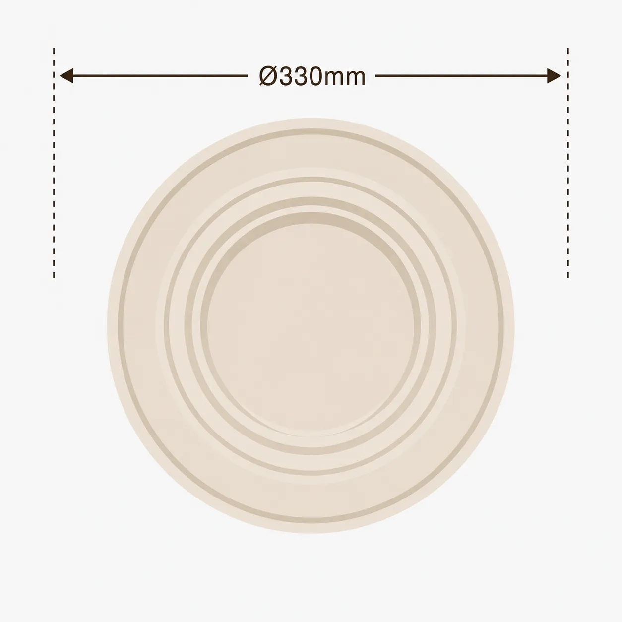Format de Rosace de plafond Clarté — Anneaux concentriques Ø330