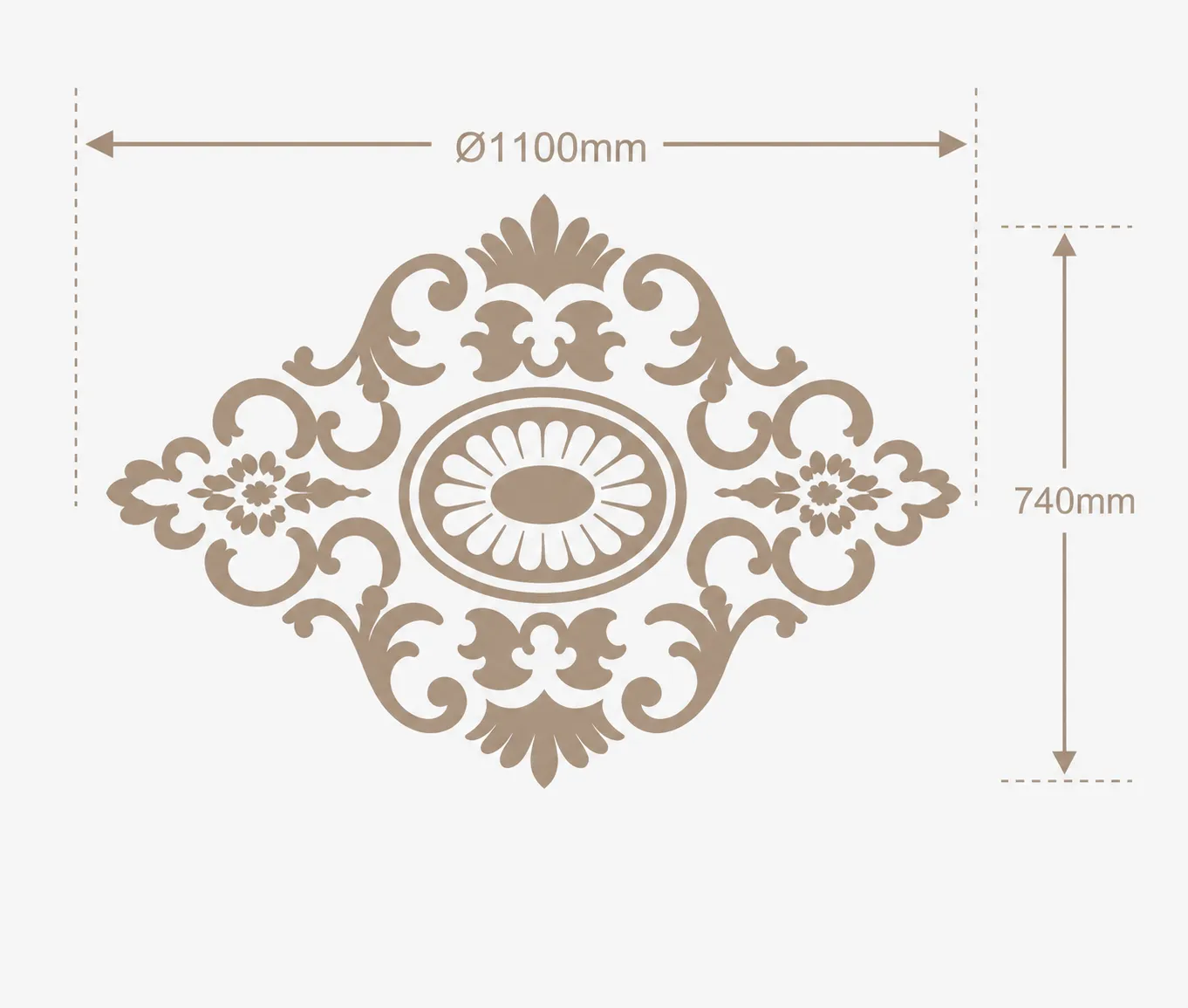 Format de Rosace de plafond Versailles — Médaillon losange baroque 1100×740