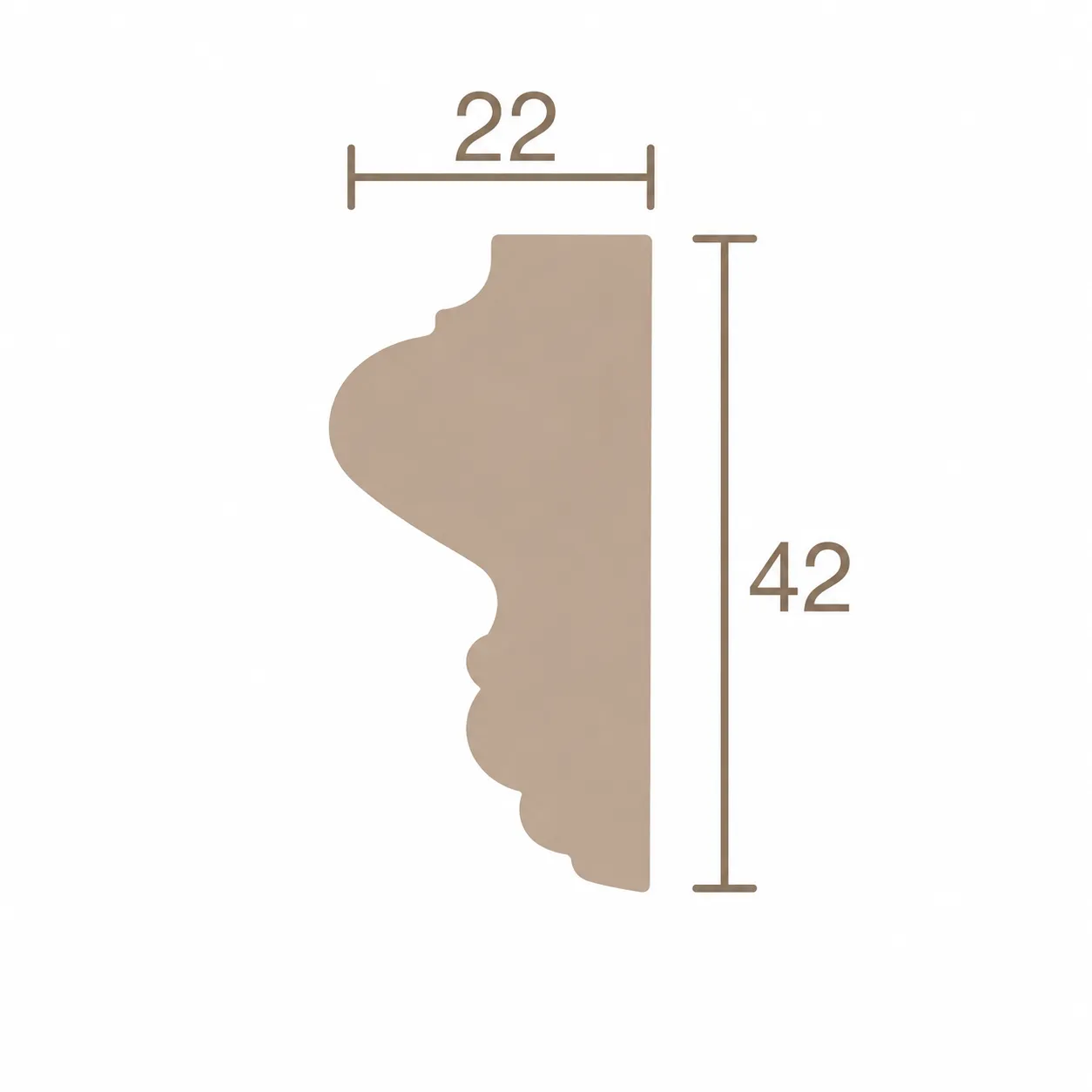 Format de Moulure murale à doucine 22 x 42 mm – Cimaise décorative classique