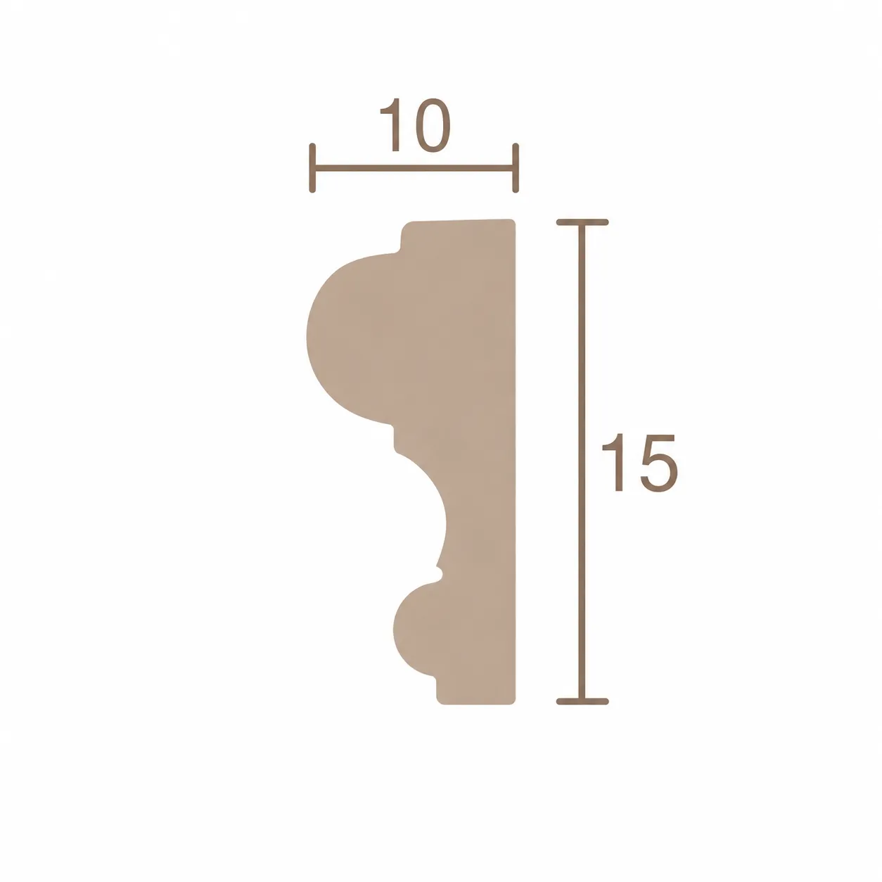 Format de Moulure murale à doucine 10 x 15 mm – Baguette décorative fine