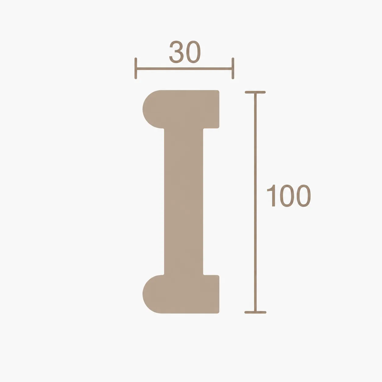 Format de Moulure murale plate 30 x 100 mm – Cimaise décorative à bords arrondis