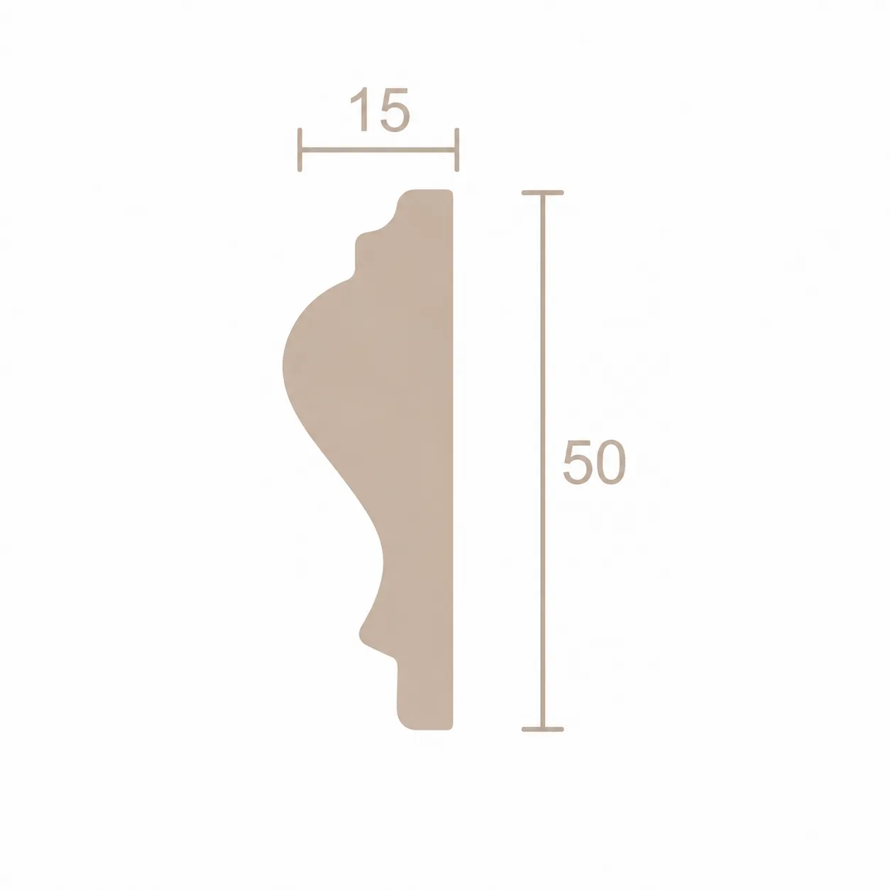 Format de Moulure murale à doucine 15 x 50 mm – Cimaise décorative classique