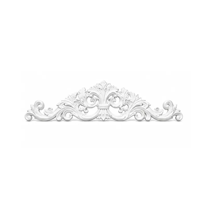 Ornement mural fronton baroque 909 x 200 mm – Applique décorative à volutes et acanthes