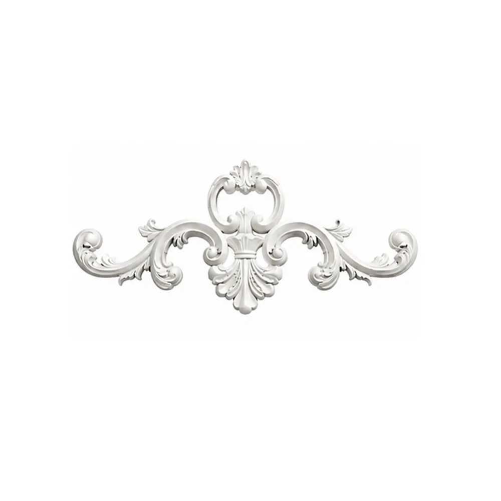 Ornement mural rocaille 390 x 165 mm – Applique décorative à volutes et palmette