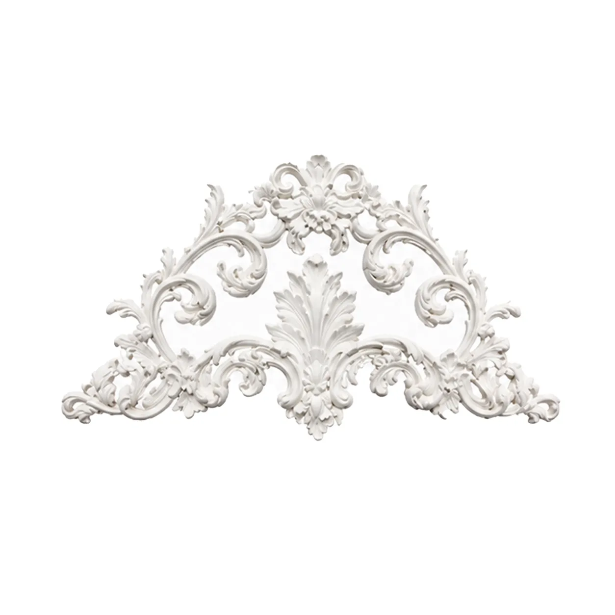 Ornement mural fronton à ruban 770 x 390 mm – Applique décorative à volutes d'acanthe
