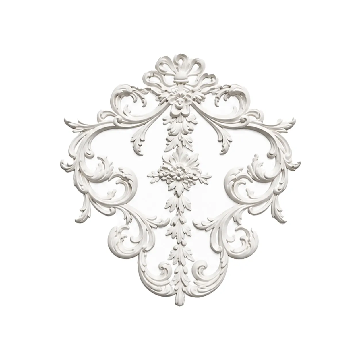 Ornement mural blason baroque 525 x 526 mm – Applique décorative à couronne et volutes